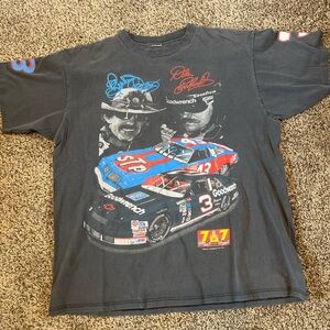 Chase Authentics Black Short-Sleeve NASCAR Graphic Tee with Red & Blue Cars
